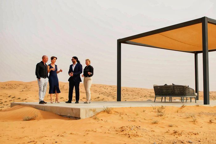 Heidi Finn on location at Ritz-Carlton Wadi Desert, UAE