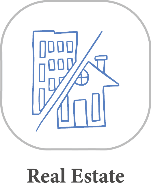 Real estate building and house icon.